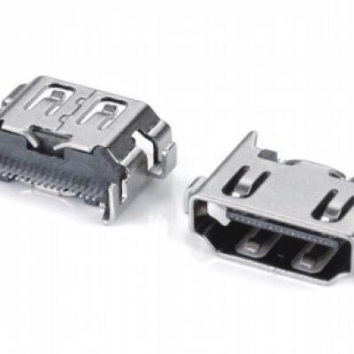 19PF SMT正向沉板HDMI A TYPE连接器CL-0.8(外壳刺破式)