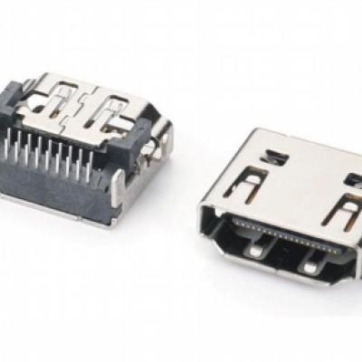 正向沉板HDMI A/F FEMALE连接器DIP H 4.37mm