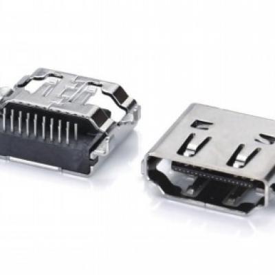 正向沉板HDMI A/F FEMALE连接器DIP H 3.75mm